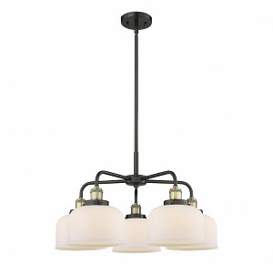 Bell - 5 Light Stem Hung Chandelier In Art Deco Style-14.75 Inches Tall and 26 Inches Wide - 1 of 1