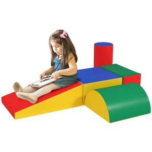 SEVOBAL Baby Activity Gyms 5-Piece Foam Climbing Blocks Play Set for Toddlers Motor Skills Development, Multicolored, 16"*16"*8" - 1 of 4
