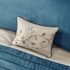 Gulches Cal King 7 Piece Elegant transitional style Embroidered Comforter Set£¬Navy - 2 of 4