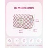Narwey Birthday Gifts for Teen Girls Kids Women Personalized Initial Checkered Makeup Bag - 2 of 4