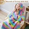 Tirrinia Girls Boys Blanket Hoodie Sweatshirt, Oversized Fleece Pullover, Hooded Fleece Lined Blanket, Christmas Gift for Kids Teens, Youth - 2 of 4
