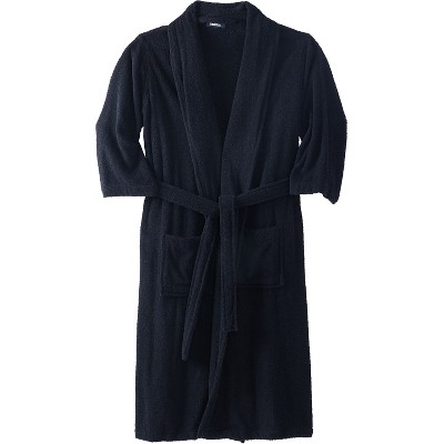 Kingsize Men's Big & Tall Terry Bathrobe With Pockets - L/xl, Black ...