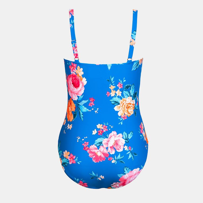 Women's Plus Size Floral Square Neck Ruffled One Piece Swimsuit - Cupshe, 3 of 6