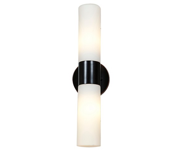 Eos 2-Light Outdoor Wall Light with Opal Glass Shade - Bronze