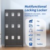 VYNXARIA 9-Door 72"H Metal Lockers with Lock for Employees, Storage Cabinet for School, Office, Gym, Bedroom - Black, Assembly Required - 4 of 4