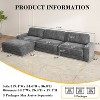 Vipbear 119-inch widened three-seater sofa, simple appearance, Chenille fabric, solid high legs, wide armrest combination design - 2 of 4