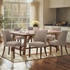 Set of 2 Mid-Century Upholstered Dining Chairs with Wood Legs, Fabric Side Chairs with Back for Kitchen, Dining Room, or Restaurant - Beige - 2 of 4