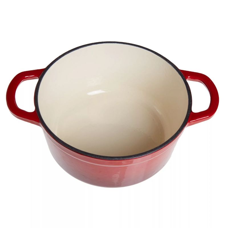 Gibson Our Table 6 Quart Enameled Cast Iron Dutch Oven With Lid In Red, 3 of 6