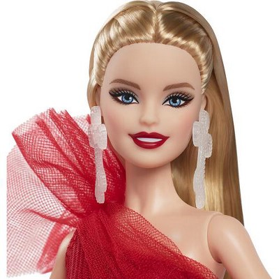 2024 Holiday Barbie Doll with Blonde Hair and Plaid Gown