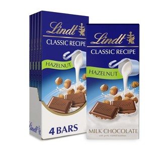 Lindt 4/6/12 Pack CLASSIC RECIPE Hazelnut Milk Chocolate Bar, Milk Chocolate Candy, 4.4 oz. - 1 of 4