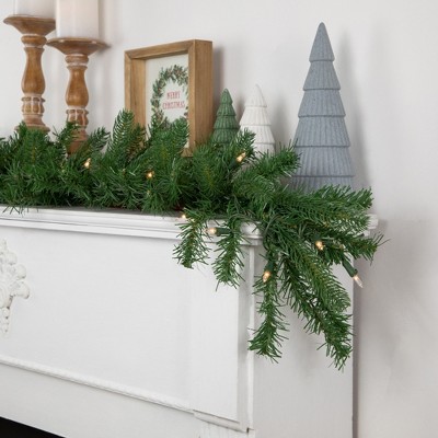 9' Green Artificial Christmas Garland with Clear Lights