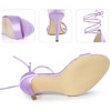 BLISSFUL STEP Women's Satin Lace Up Open Toe Stiletto Heel Sandals - 3 of 3