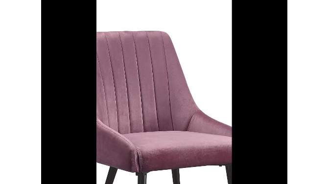 23&#34; Caspian Accent Chair Pink Fabric/Black Finish - Acme Furniture, 2 of 5, play video