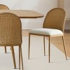 9-Piece Extendable Dining Table Set for 8, Removable Leaf Table with Beige Rattan Style Linen Chairs for Kitchen or Dining Room-Maison Boucle - 2 of 4