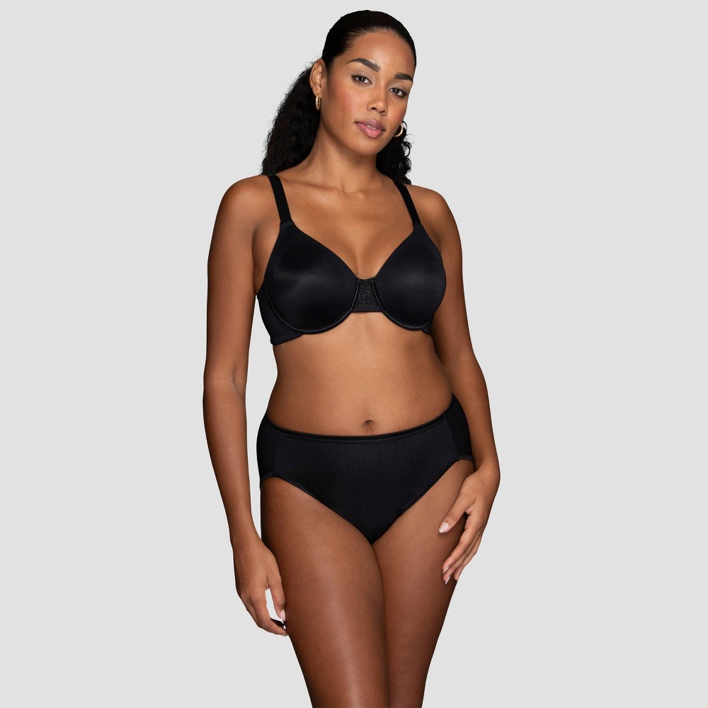 Vanity Fair Lingerie Women's Smoothing Underwire Minimizer Bra Inspired By You - Black 42DD: Nylon & Spandex, U Back, Molded Cup, Hand Wash