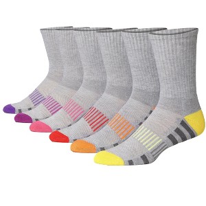 JAMES FIALLO Men's 6 Pairs Gray/Contrast Toe Colors Comfortable Performance Workout Socks For Men, Ideal for Running, Hiking, and Athletic Activities - 1 of 1