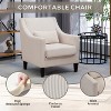 Beig Contemporary style armchair, upholstered armchair with concave armrests - 2 of 4