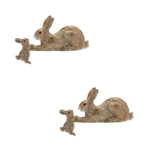 Stone Mother Rabbit and Baby Bunny Self Sitter (Set of 2) - 1 of 3