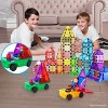 PICASSO-TILES Cars Magnetic Tiles for Kids, Bricks Compatible, Construction STEM Building Blocks Educational Toy, 2PCS - 2 of 4