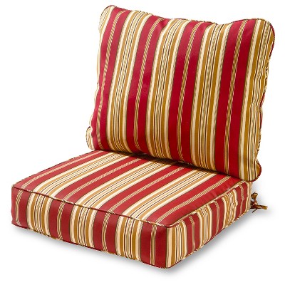 2pc Roma Stripe Outdoor Deep Seat Cushion Set - Kensington Garden