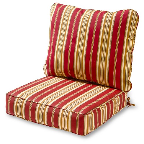 Red deep seat best sale & back cushion set