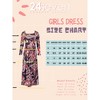 24seven Comfort Apparel Girls Black and Red Paisley Long Sleeve Pleated Maxi Dress - 4 of 4
