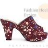 Perphy Women's Platform Floral Chunky Heel Slides Sandals - 4 of 4