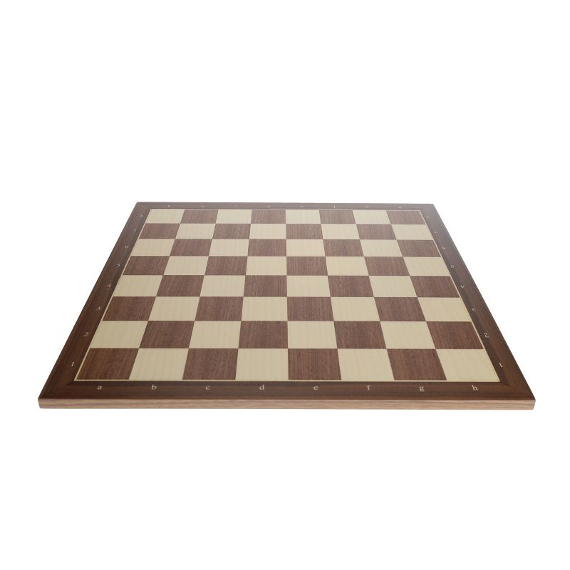 Walnut and Sycamore Wooden Chess Board with Algebraic Notation - 19.75 in., 3 of 7