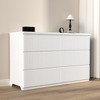 ORRD 6 Drawer Storage Cabinet Dresser, White Wood Storage Tower with Wavy Panel Design, Wide Chest Organizer for Bedroom, Living Room - 2 of 4