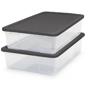 Homz Snaplock 28 Quart Clear Under Bed Storage Container Bin with