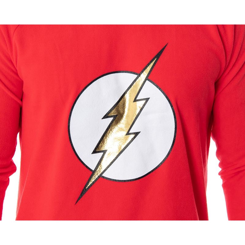 DC Comics Men's The Flash Superhero Fleece Shirt And Pant 2 PC Pajama Set, 2 of 5