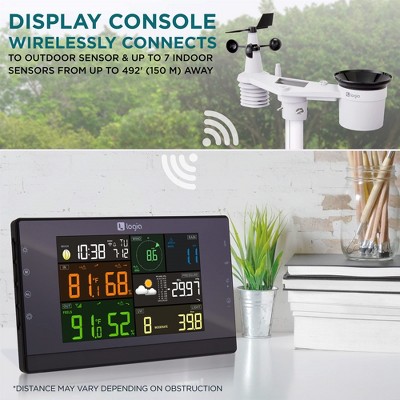Logia 7-in-1 Wireless Weather Station with Solar Panel and LCD Display