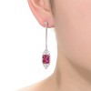 Guili Sterling Silver White Gold Plated Dangle Earrings with Colored CZ Stones, A Timeless and Elegant Piece for Any Occasion or Fashion Style - 2 of 3