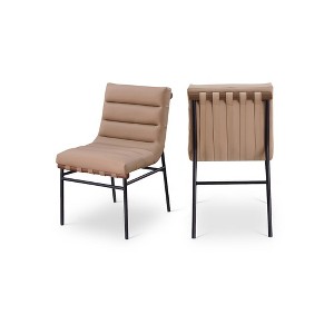 Meridian Furniture,Burke  Vegan Leather Dining Chair, Set of 2 - 1 of 4