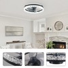 TOBILI 19" Black Frame Iceberg Bedroom Fan Light Dimmable,5 Blades - 2 of 4