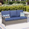 Buenhomino Patio Sofa, All Weather Outdoor Rattan Wicker 3-Seat Sofa High Back Couch with Premium Cushions for Garden Backyard Porch - 2 of 4