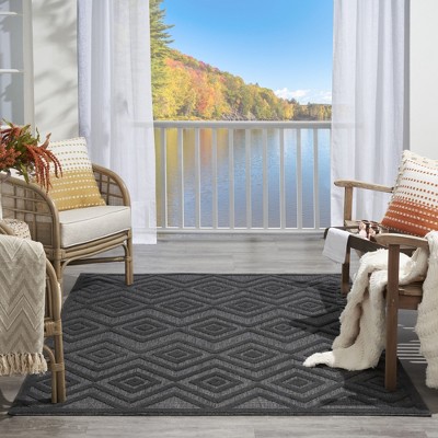 Charcoal Black Diamond Flat Woven 4' x 6' Rug