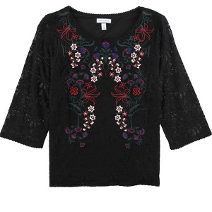 Charter Club Womens Embroidered Lace Pullover Blouse - 1 of 1