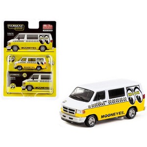 Dodge Van White and Yellow with Graphics "Mooneyes" "Global64" Series 1/64 Diecast Model by Tarmac Works - 1 of 3