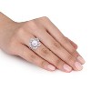 EVERLY JEWELRY | Sterling Silver 8.5-9mm Cultured Freshwater Pearl and 1 1/3 CT TGW Created White Sapphire Floral Pearl Ring - 3 of 4