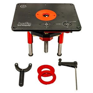 JessEm 02121 Mast-R-Lift II Router Lift – 8-1/4" x 11-3/4" Precision Router Table Lift - 1 of 4
