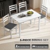 5-Piece Small Kitchen Table Set for 4, Farmhouse Dining Table Set with Upholstered Chairs and Rubber Wood Legs - 4 of 4