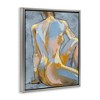 Stupell Industries Modern Blue Brushed Sitting Nude Floating Frame Canvas Art, Gray, 17" x 21" - 2 of 4