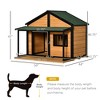 Outdoor Dog House Cabin Styleen Raised Pet Kennel with Asphalt Roof, Front Door, Side Window, Porch for Medium and Large Dogs - 3 of 4