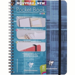 Clairefontaine Wirebound Notebook - Ruled w/ elastic closure 60 sheets - 6 x 8 1/4 - 1 of 4