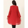 Seta T Women's Lantern Long Sleeve Round Neck High Low Irregular Hem Casual Blouse - 4 of 4