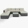 8-Pieces Outdoor Wicker Modular Sectional Sofa Set with Coffee Table, Free Combination - 4 of 4