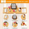 Attop Premium Bamboo Bathtub Tray Caddy - Bath Tub Tray Table for Bathtub - Bath Caddy Tray for Bathtub, Expandable Size - 4 of 4