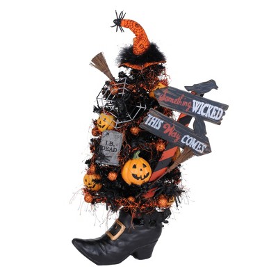 Halloween 21.5" Spooktacular Tree Witch Boot Jol Lighted Scary  -  Decorative Figurines