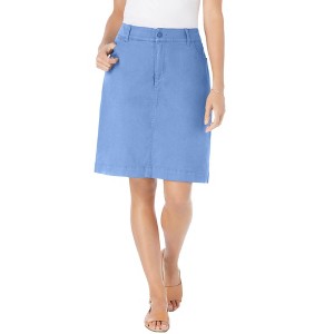 Woman Within Plus Size Adjustable Waist Chino Skort - 1 of 3